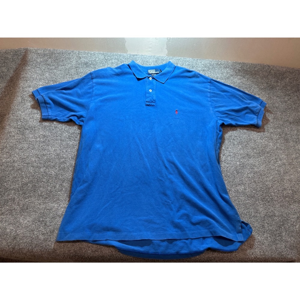 Polo Ralph Lauren Blue Polo Shirt 100% Cotton Mens